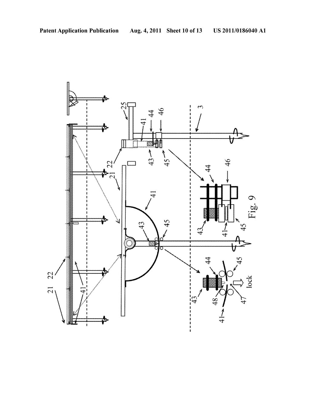 One-Axis Solar Tracker System and Apparatus with Wind Lock Devices - diagram, schematic, and image 11