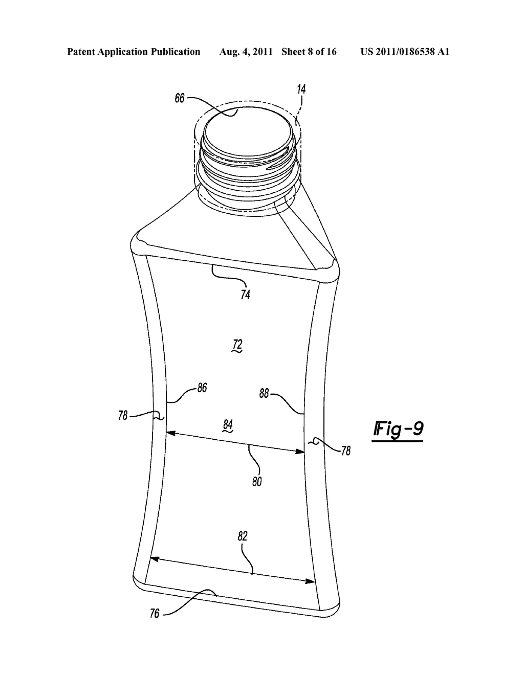 HOT-FILL CONTAINER HAVING FLAT PANELS - diagram, schematic, and image 09