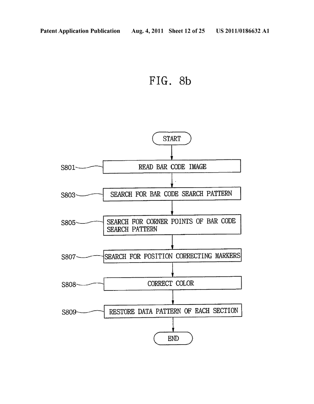 SYSTEM AND METHOD FOR ENCODING AND DECODING LARGE CAPACITY 2-DIMENSIONAL     COLOR BAR CODE WHICH CAN BE COLOR-CORRECTED - diagram, schematic, and image 13