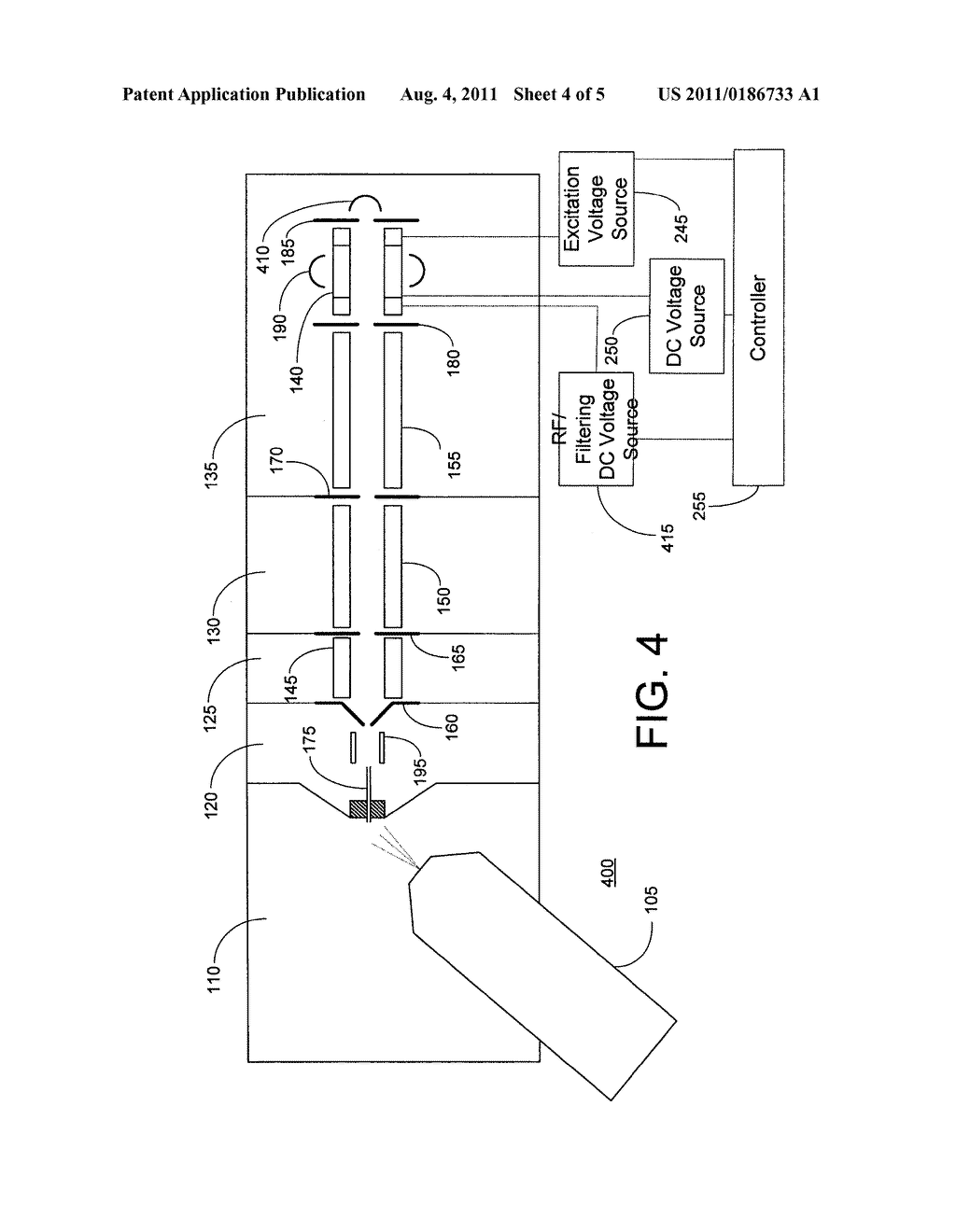 Two-Dimensional Radial-Ejection Ion Trap Operable as a Quadrupole Mass     Filter - diagram, schematic, and image 05