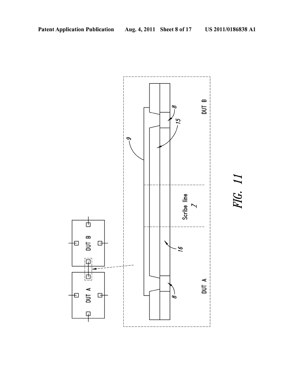 CIRCUIT ARCHITECTURE FOR THE PARALLEL SUPPLYING DURING AN ELECTRIC OR     ELECTROMAGNETIC TESTING OF A PLURALITY OF ELECTRONIC DEVICES INTEGRATED     ON A SEMICONDUCTOR WAFER - diagram, schematic, and image 09
