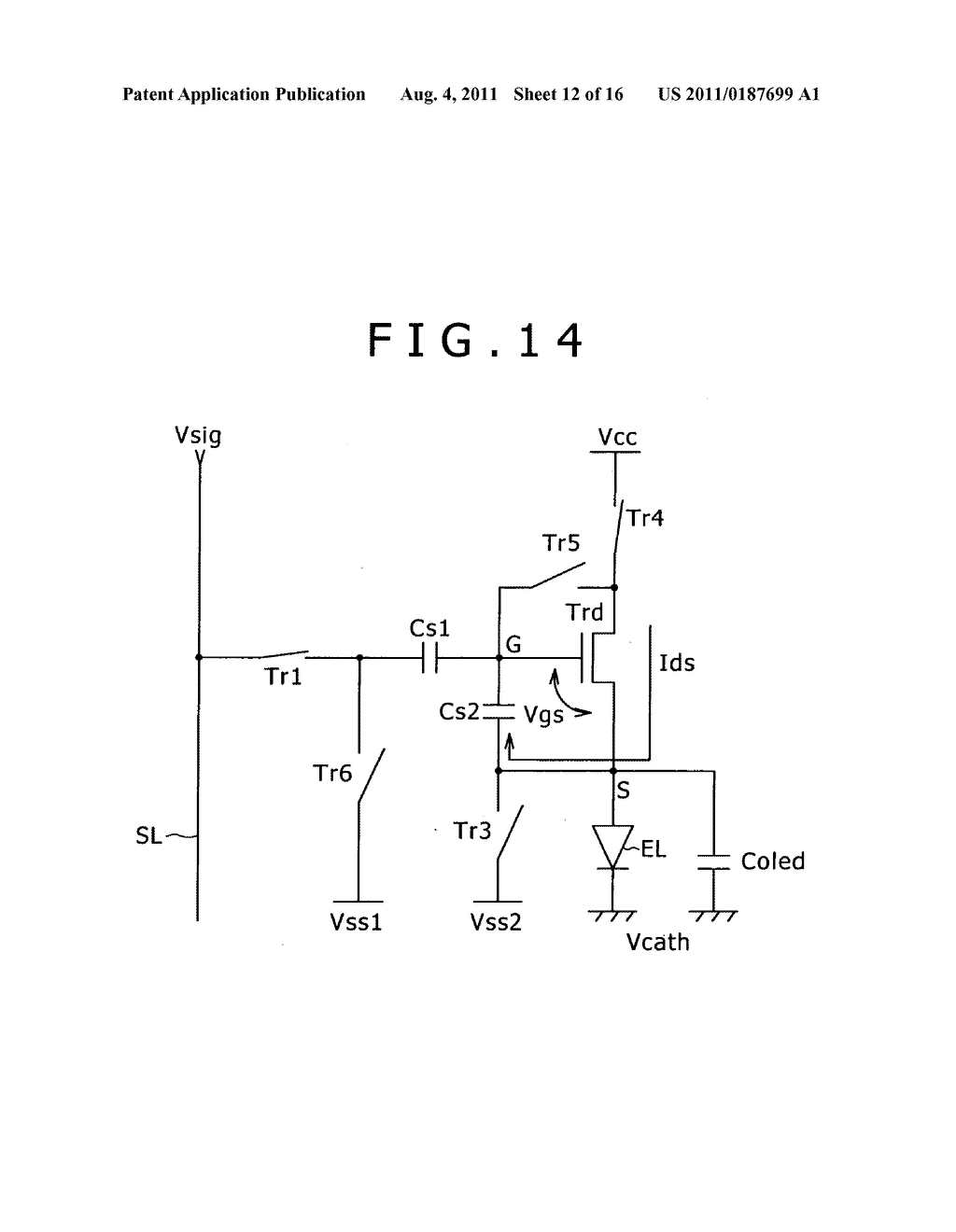 Pixel circuit, display and driving method thereof - diagram, schematic, and image 13