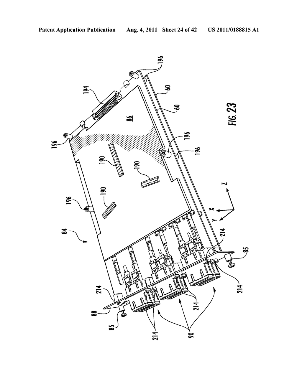 OPTICAL INTERFACE CARDS, ASSEMBLIES, AND RELATED METHODS, SUITED FOR     INSTALLATION AND USE IN ANTENNA SYSTEM EQUIPMENT - diagram, schematic, and image 25