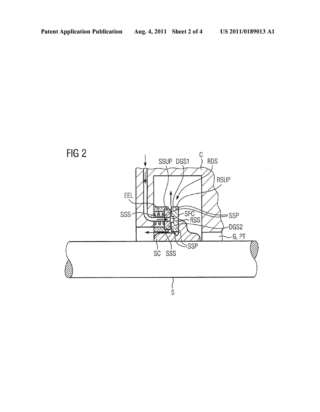 Arrangement comprising a shaft seal - diagram, schematic, and image 03