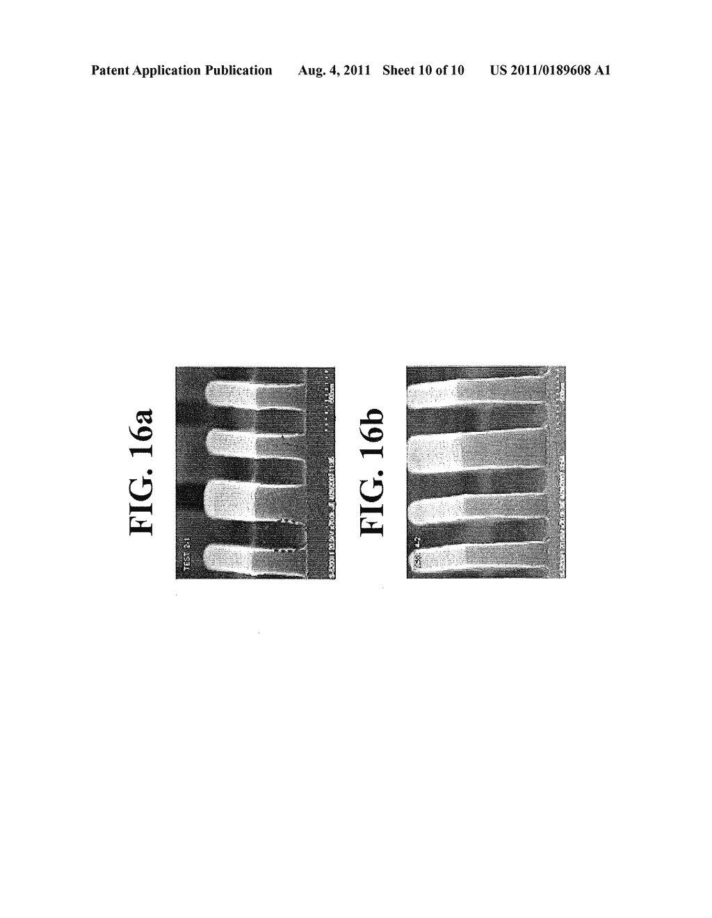 PHOTORESIST COMPOSITION FOR FABRICATING PROBE ARRAY, METHOD OF FABRICATING     PROBE ARRAY USING THE PHOTORESIST COMPOSITION, COMPOSITION FOR     PHOTOSENSITIVE TYPE DEVELOPED BOTTOM ANTI-REFLECTIVE COATING, FABRICATING     METHOD OF PATTERNS USING THE SAME AND FABRICATING METHOD OF SEMICONDUCTOR     DEVICE USING THE SAME - diagram, schematic, and image 11
