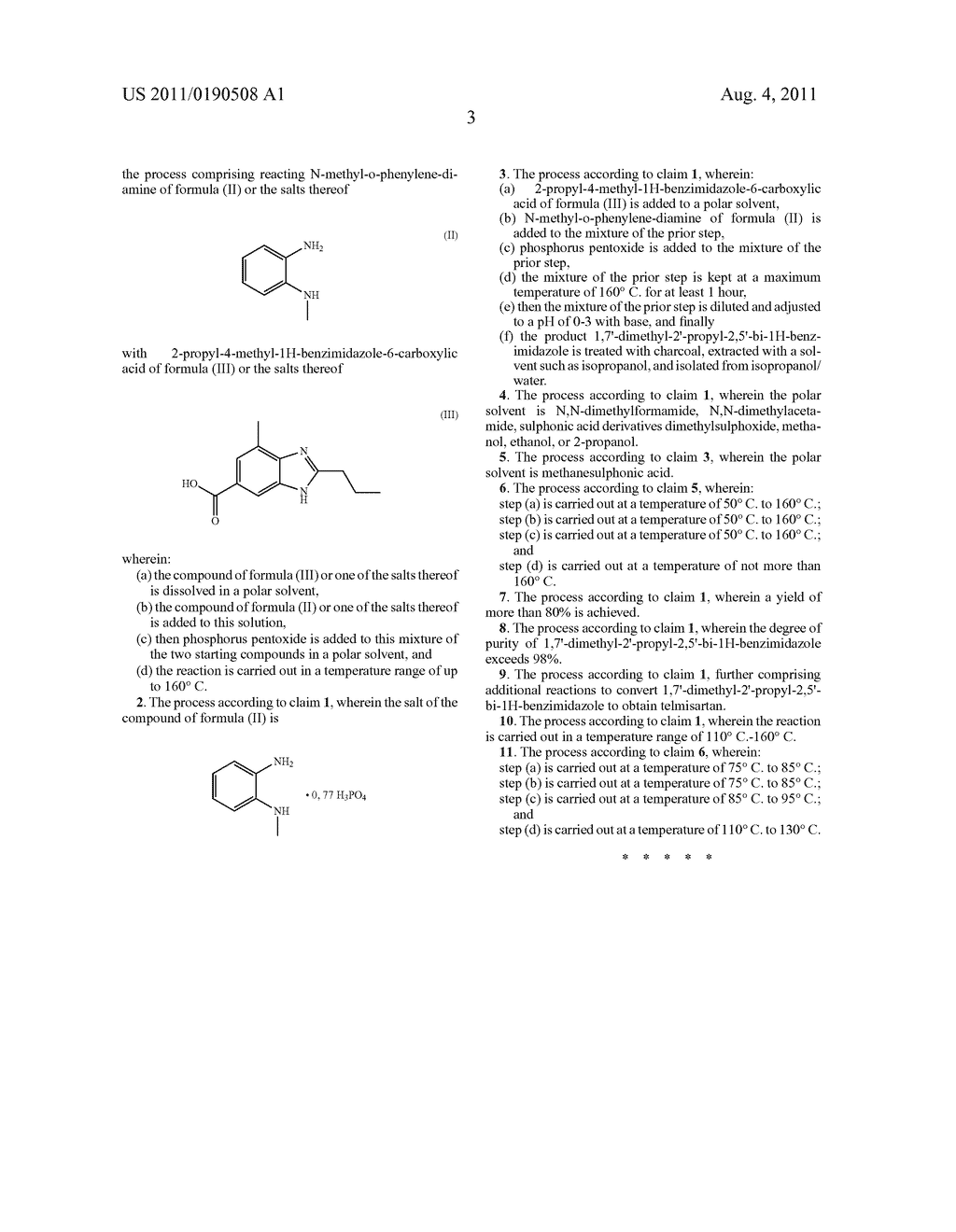 PREPARATION OF 1,7'-DIMETHYL-2'-PROPYL-2,5'-BI-1H-BENZIMIDAZOLE - diagram, schematic, and image 04