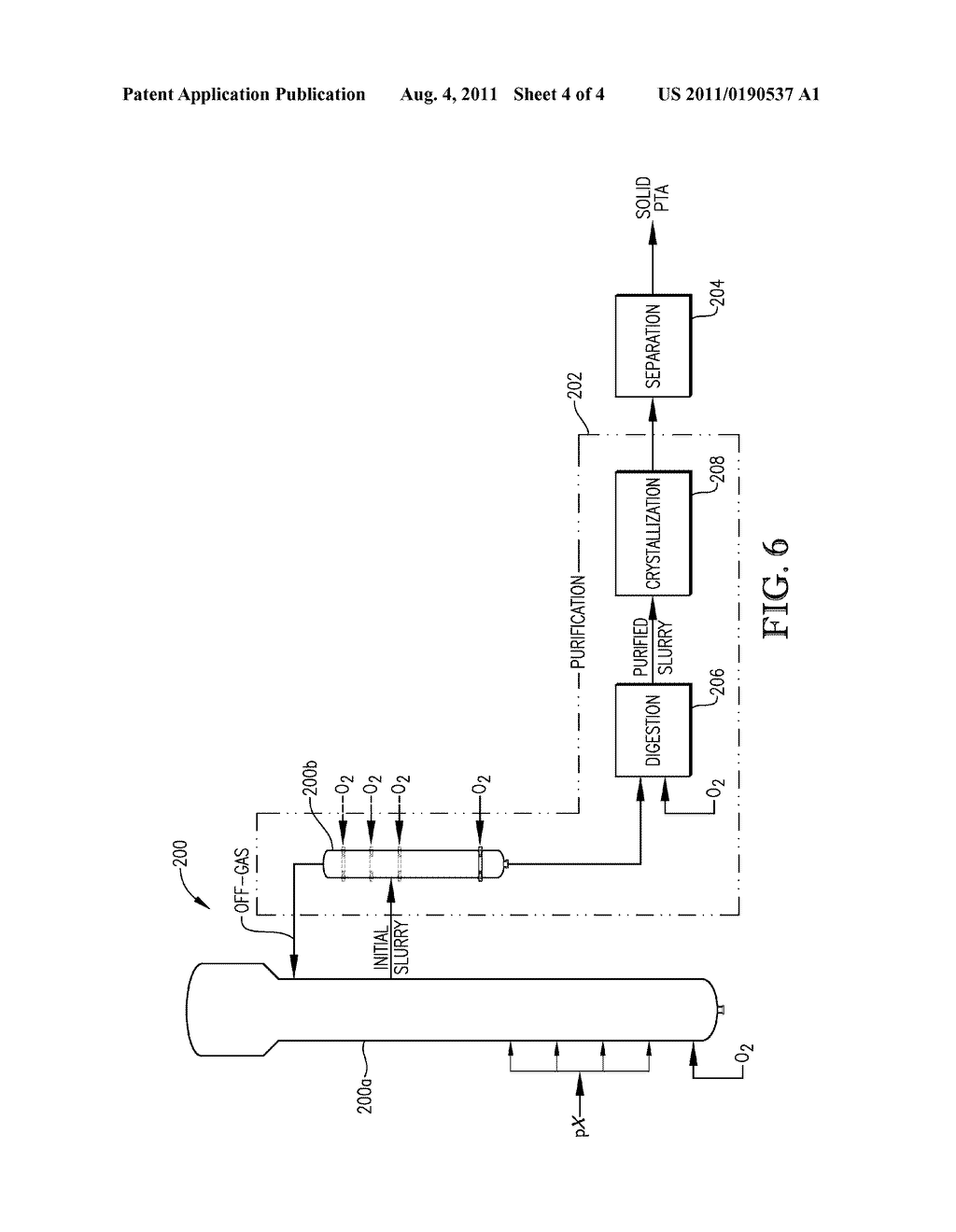 Oxidation System with Sidedraw Secondary Reactor - diagram, schematic, and image 05