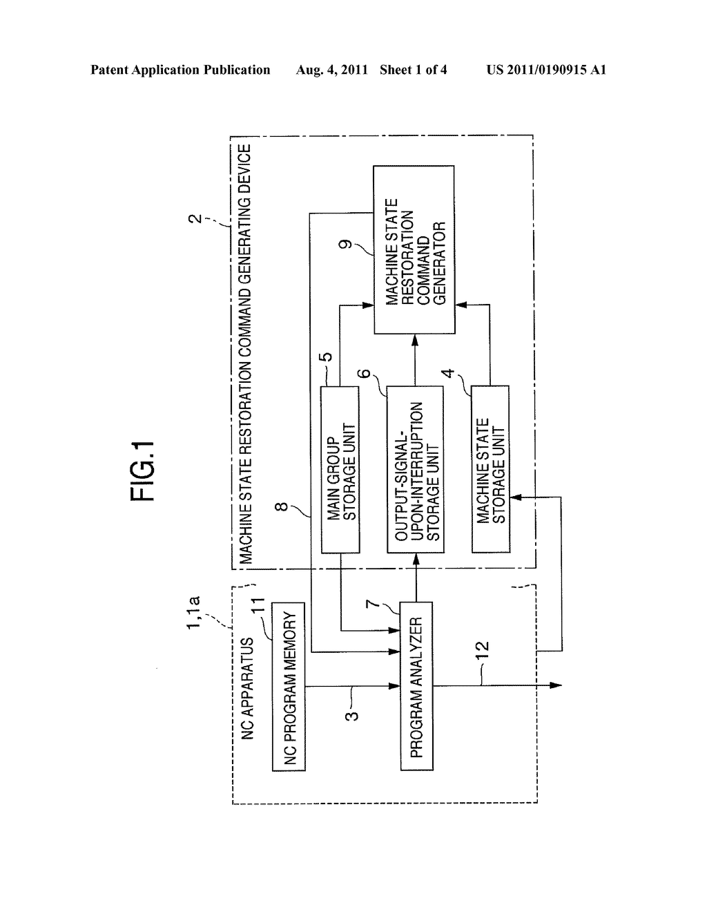 METHOD OF AND APPARATUS FOR CONTROLLING MACHINE TOOL FOR RESTARTING     AUTOMATIC OPERATION - diagram, schematic, and image 02