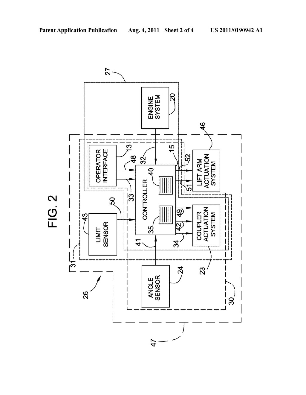 Lift arm and implement control system - diagram, schematic, and image 03