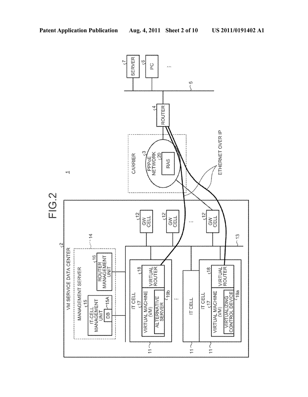 NETWORK SYSTEM, PROCESS-PROVIDING-SERVER SWITCHING METHOD, INFORMATION     PROCESSING APPARATUS, AND VIRTUAL-MACHINE BUILDING METHOD - diagram, schematic, and image 03