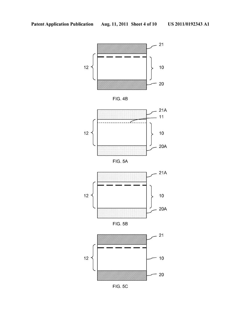 METHOD OF MANUFACTURING A STRUCTURE COMPRISING A SUBSTRATE AND A LAYER     DEPOSITED ON ONE OF ITS FACES - diagram, schematic, and image 05