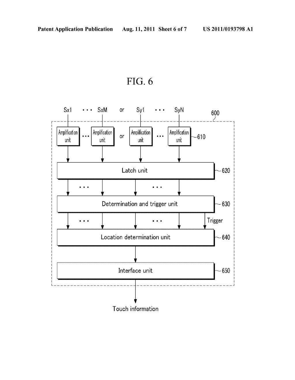 APPARATUS FOR TOUCH SENSING, DISPLAY DEVICE, AND OPERATING METHOD FOR THE     SAME - diagram, schematic, and image 07