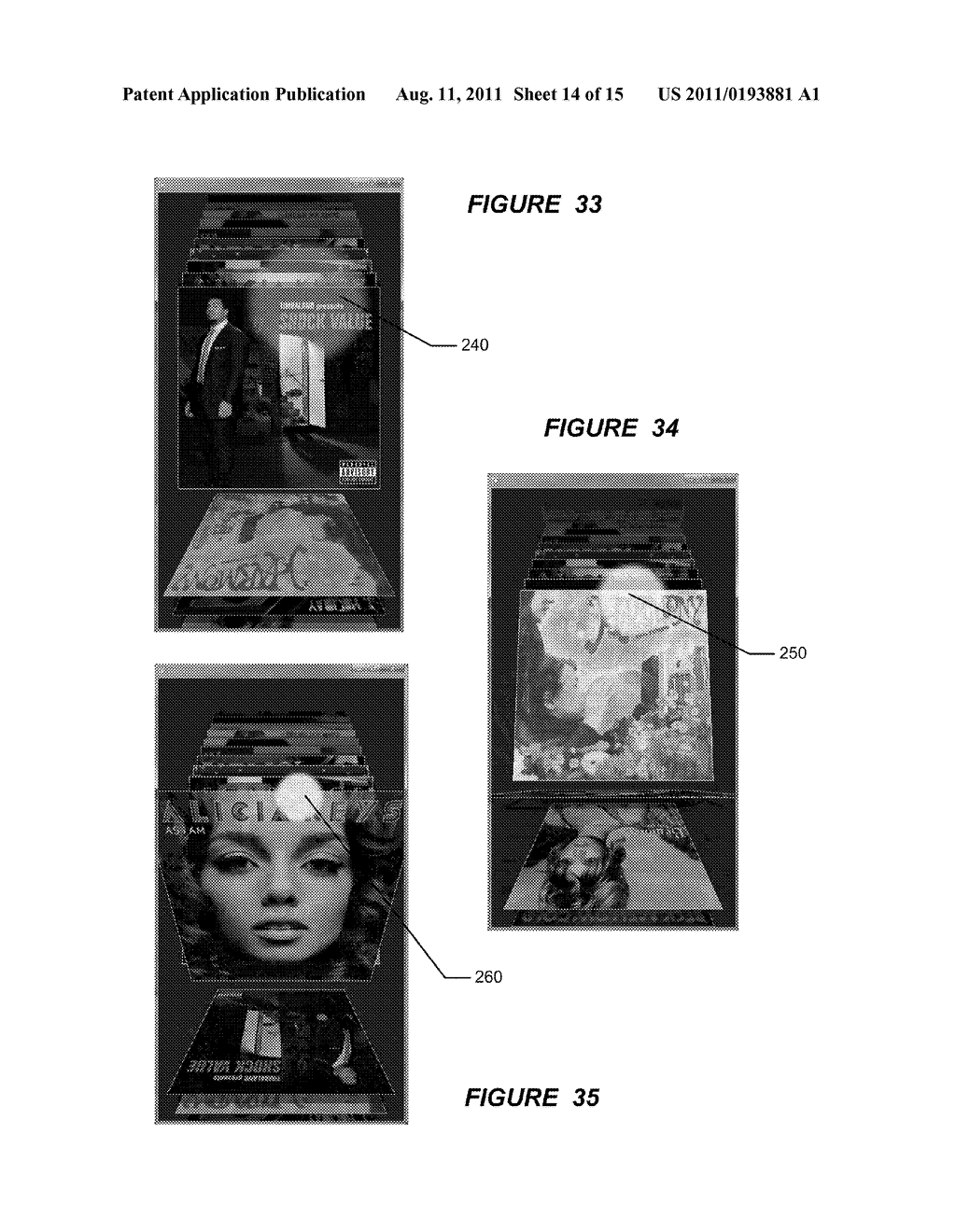 REGULATION OF NAVIGATION SPEED AMONG DISPLAYED ITEMS AND TILT ANGLE     THEREOF RESPONSIVE TO USER APPLIED PRESSURE - diagram, schematic, and image 15