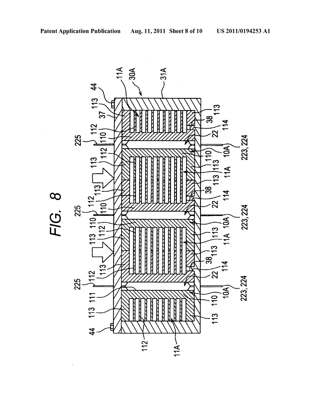 SEMICONDUCTOR APPARATUS HAVING SEMICONDUCTOR MODULE COOLED BY HEAT SINKS     WHICH HAVE INCREASED STRENGTH TOGETHER WITH INCREASED THERMAL MASS - diagram, schematic, and image 09