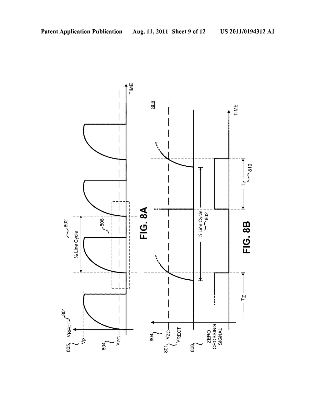 METHOD AND APPARATUS FOR DETERMINING ZERO-CROSSING OF AN AC INPUT VOLTAGE     TO A POWER SUPPLY - diagram, schematic, and image 10