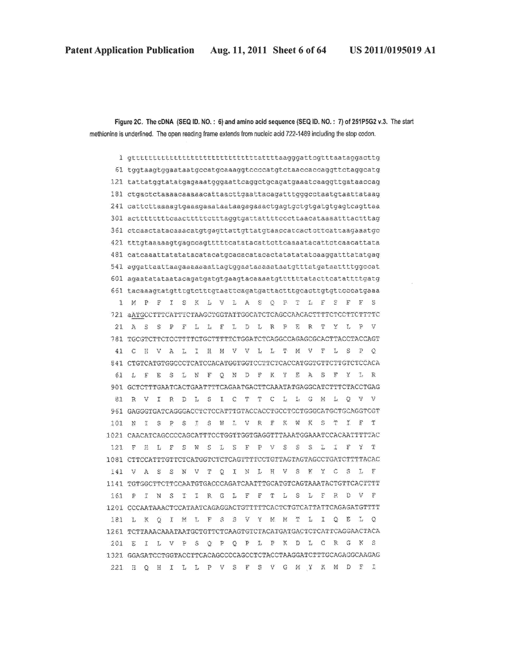 NUCLEIC ACIDS AND CORRESPONDING PROTEINS ENTITLED 251P5G2 USEFUL IN     TREATMENT AND DETECTION OF CANCER - diagram, schematic, and image 07