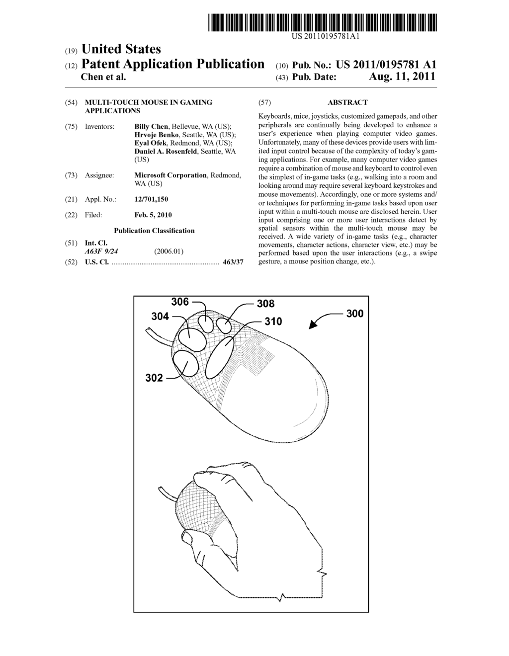 MULTI-TOUCH MOUSE IN GAMING APPLICATIONS - diagram, schematic, and image 01