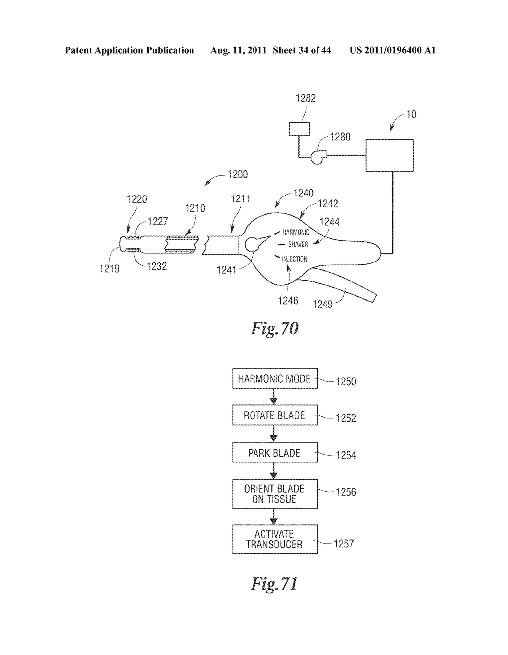 ROTATABLE CUTTING IMPLEMENT ARRANGEMENTS FOR ULTRASONIC SURGICAL     INSTRUMENTS - diagram, schematic, and image 35