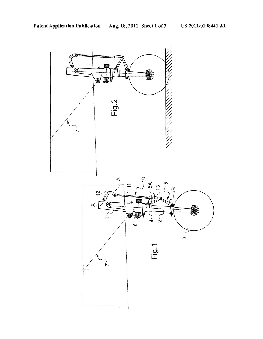 DEVICE FOR RETRACTING AIRCRAFT LANDING GEAR - diagram, schematic, and image 02