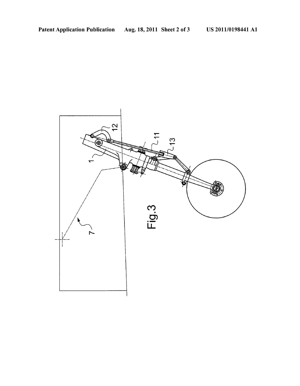 DEVICE FOR RETRACTING AIRCRAFT LANDING GEAR - diagram, schematic, and image 03