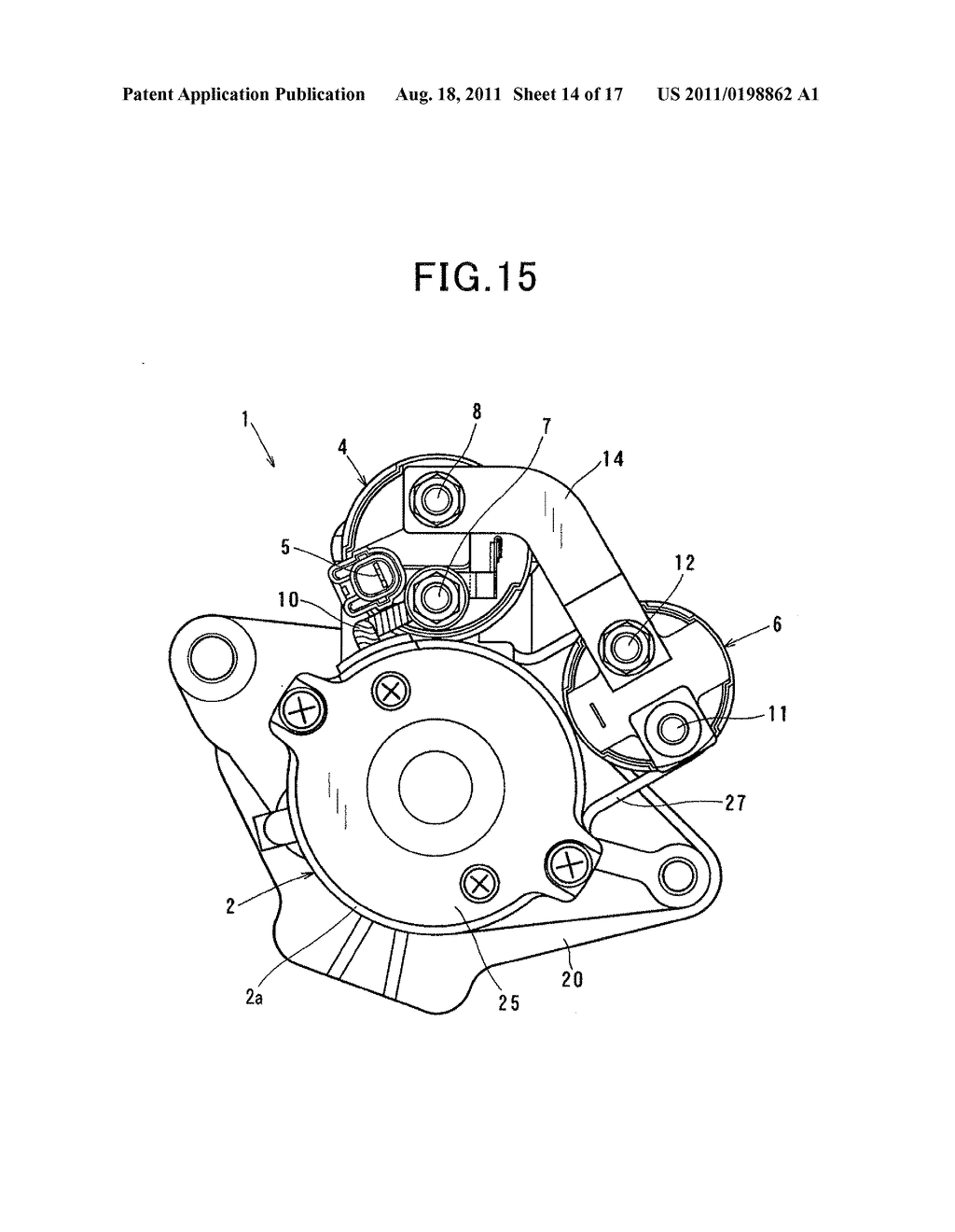 ENGINE STARTER WITH IMPROVED FIXING STRUCTURE OF AUXILIARY ELECTROMAGNETIC     SWITCH - diagram, schematic, and image 15