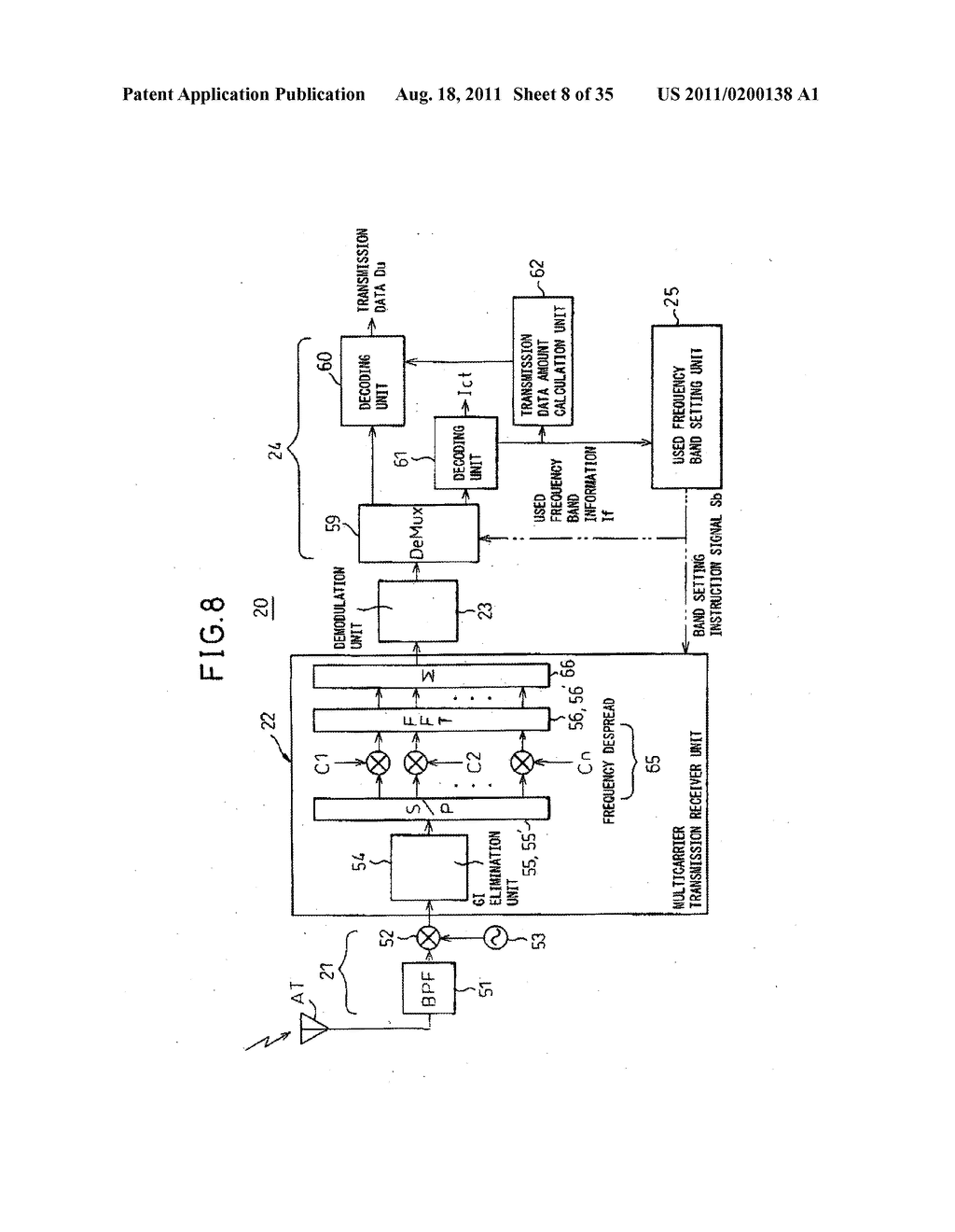 COMMUNICATIONS APPARATUS AND COMMUNICATIONS SYSTEM USING MULTICARRIER     TRANSMISSION MODE - diagram, schematic, and image 09