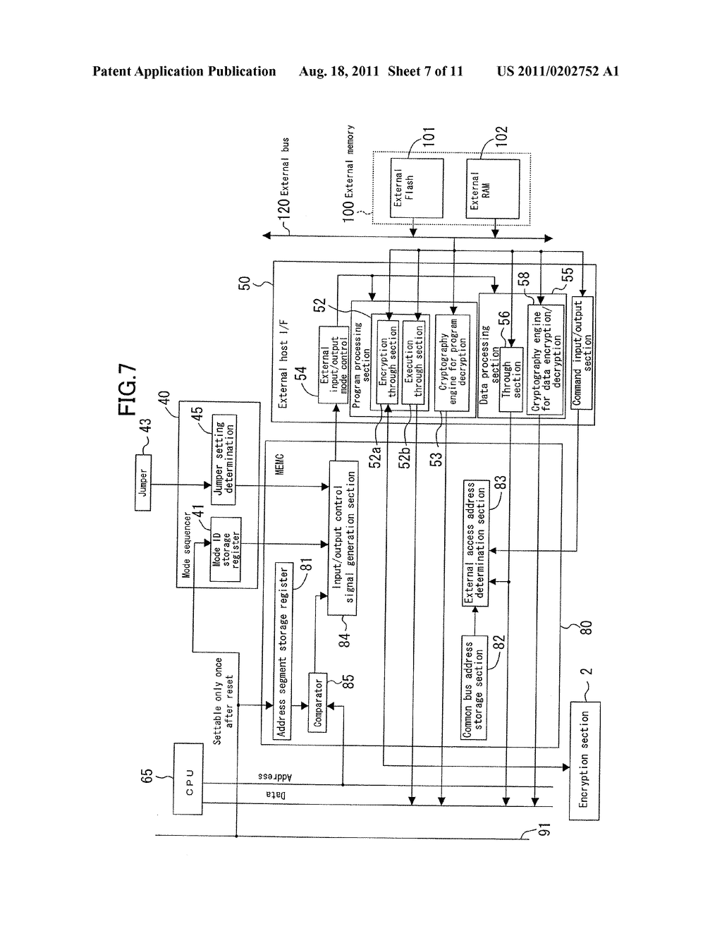 SEMICONDUCTOR DEVICE INCLUDING ENCRYPTION SECTION, SEMICONDUCTOR DEVICE     INCLUDING EXTERNAL INTERFACE, AND CONTENT REPRODUCTION METHOD - diagram, schematic, and image 08