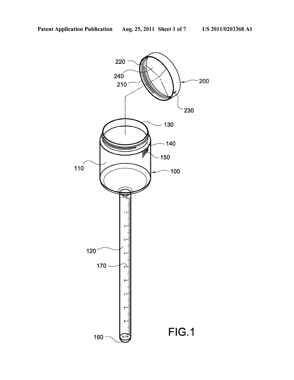 SPECIAL MEASURING BOTTLE FOR MEASURING VOLUME OF SOLID - diagram, schematic, and image 02