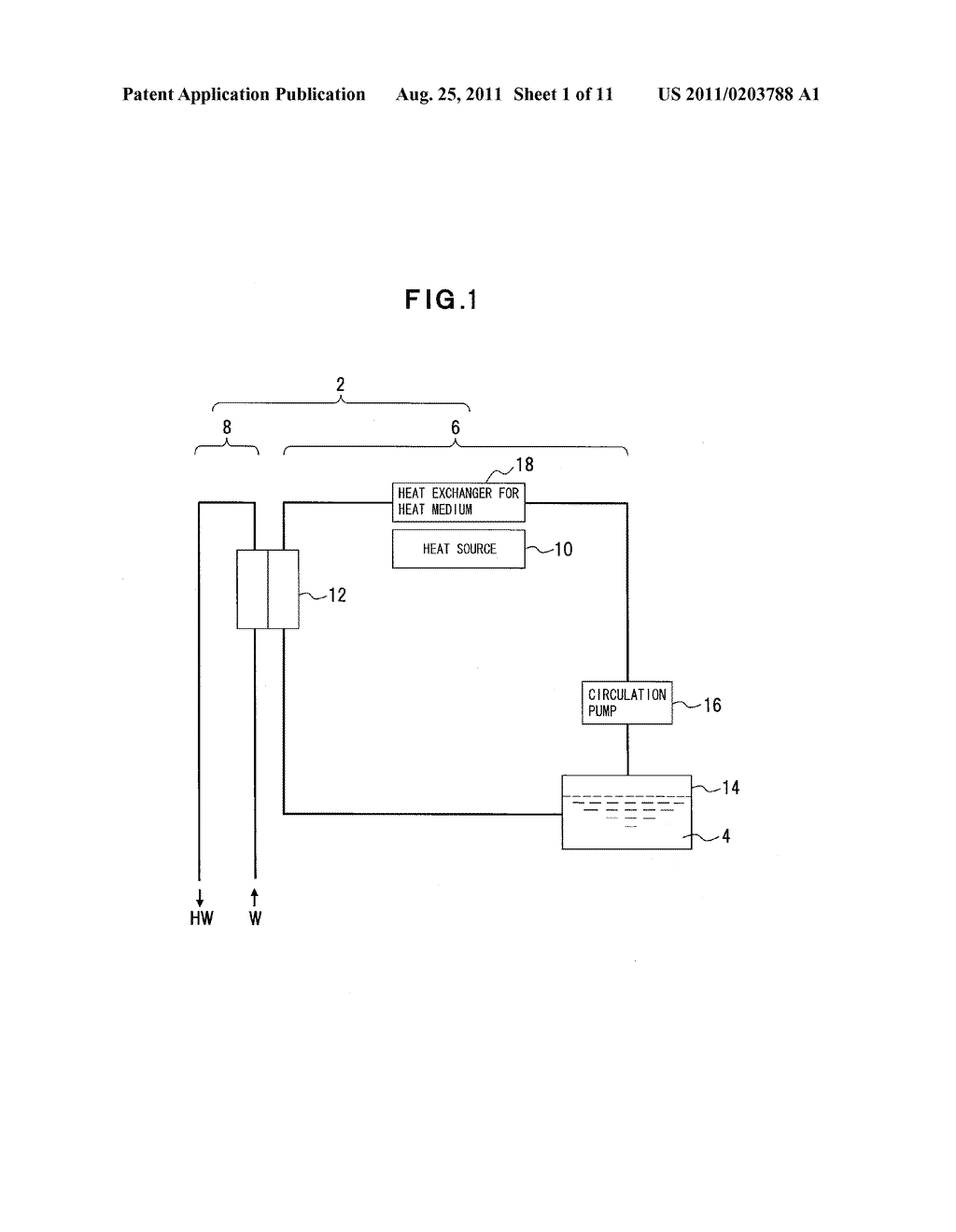 HOT WATER SUPPLY APPARATUS AND HEAT MEDIUM CONTROL METHOD - diagram, schematic, and image 02