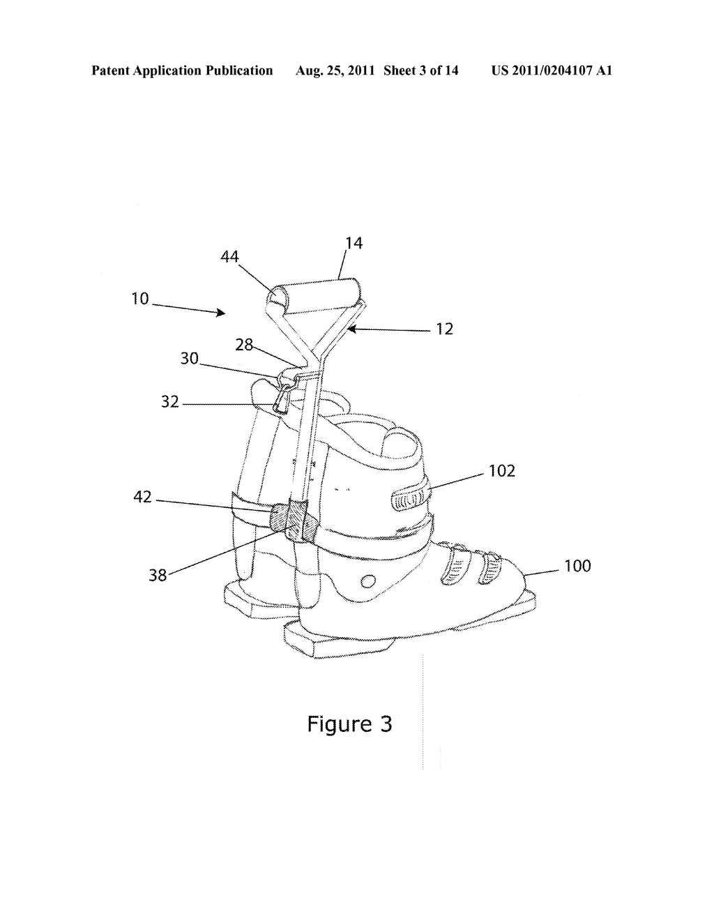 METHODS AND APPARATUS FOR CARRYING AND SECURING SNOW SKI AND SNOWBOARD     BOOTS - diagram, schematic, and image 04