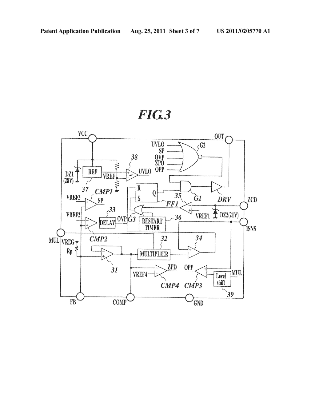 POWER SOURCE CONTROLLING SEMICONDUCTOR INTEGRATED CIRCUIT AND INSULATED     DIRECT-CURRENT POWER SOURCE DEVICE - diagram, schematic, and image 04