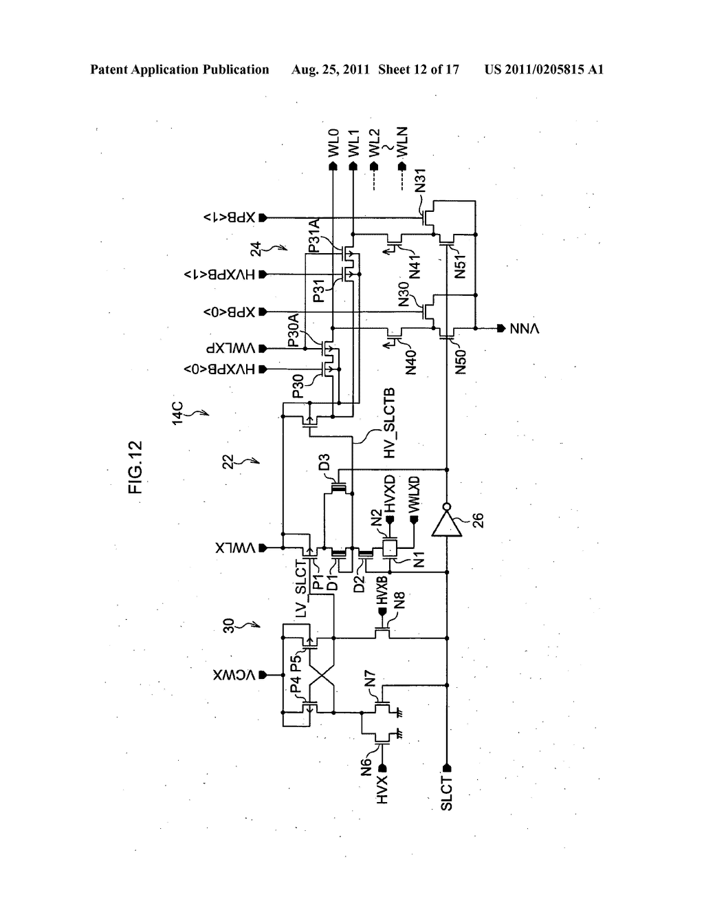Decoder circuit  of semiconductor storage device - diagram, schematic, and image 13