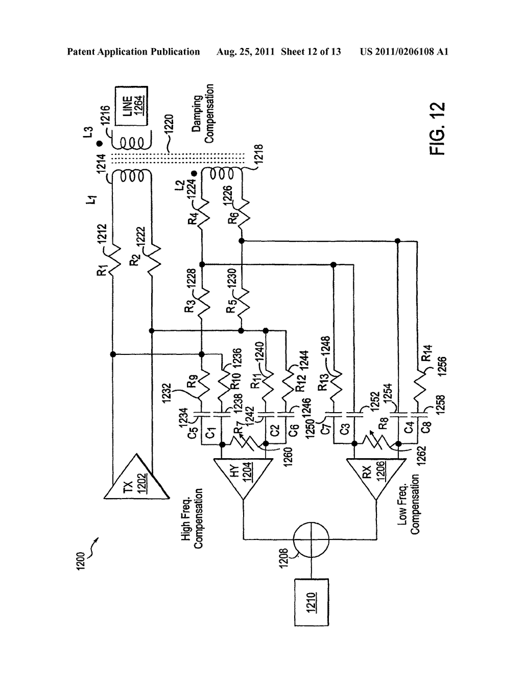 Method and system for providing a time equalizer for multiline     transmission in communication systems - diagram, schematic, and image 13