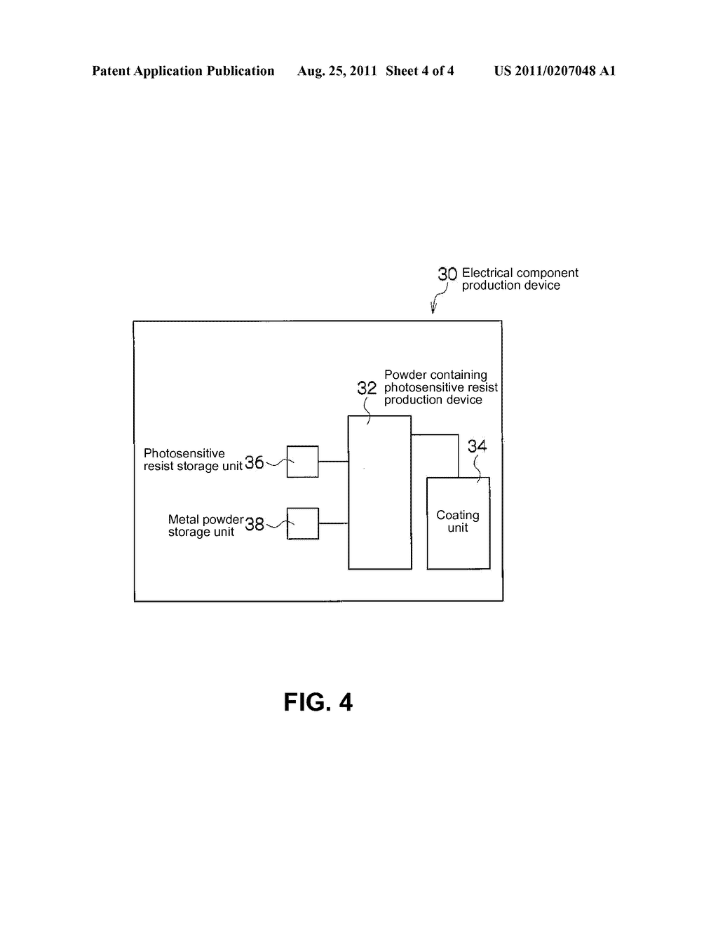 METHOD OF PRODUCING ELECTRICAL COMPONENT, ELECTRICAL COMPONENT PRODUCTION     DEVICE, AND PHOTOSENSITIVE RESIST - diagram, schematic, and image 05