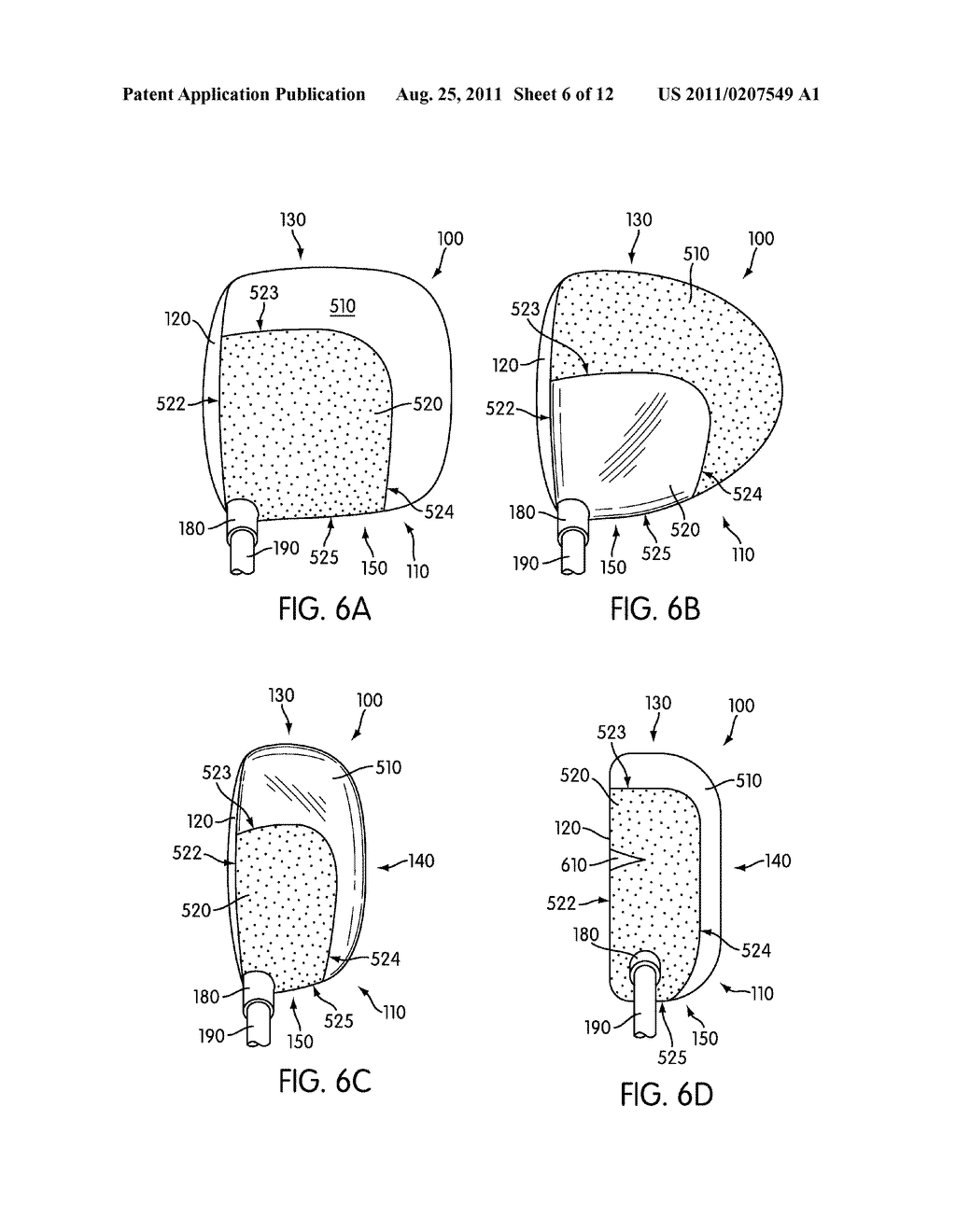 VARIED PROFILE ALIGNMENT AIDE GOLF CLUB HEAD - diagram, schematic, and image 07