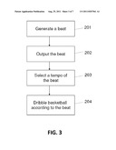 SYSTEM, APPARATUS AND METHOD FOR TEACHING A BASKETBALL DRIBBLER TO HAVE     OPTIMAL CONTROL OVER THE BASKETBALL diagram and image