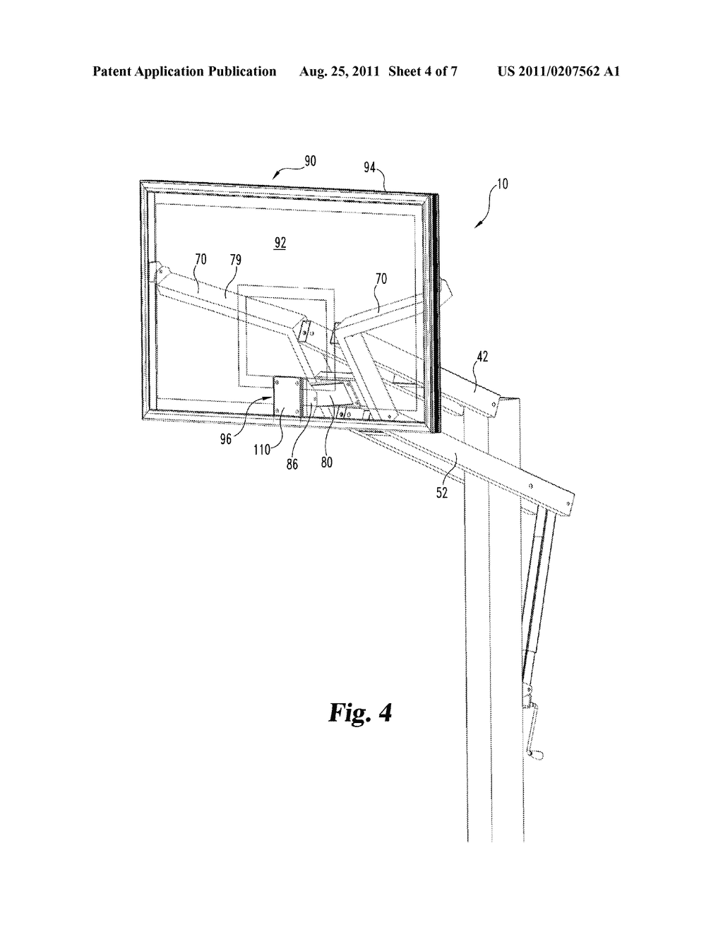 BASKETBALL BACKBOARD AND RIM MOUNTING SYSTEM - diagram, schematic, and image 05