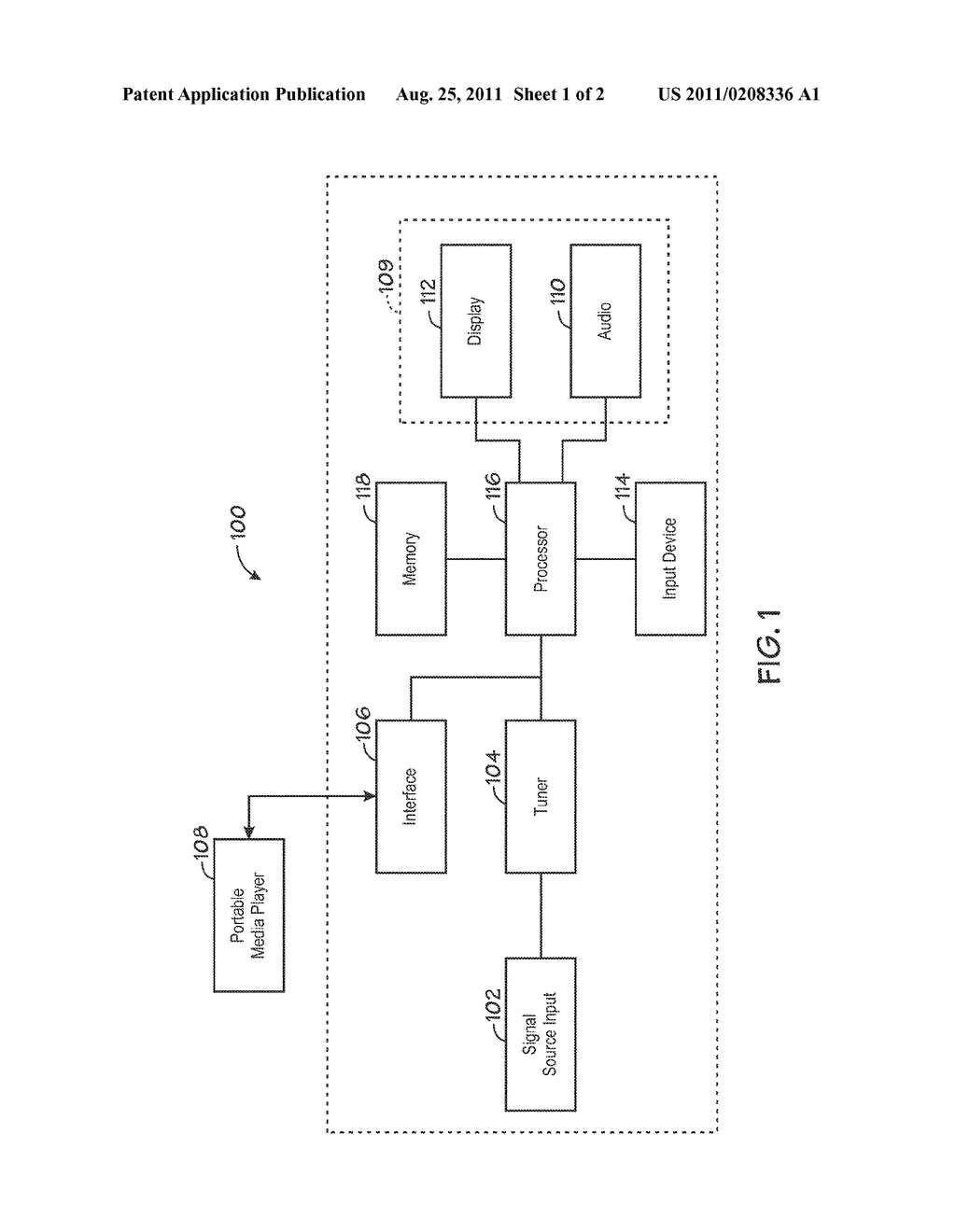 SYSTEM AND METHOD FOR PLAYING MEDIA FILES STORED ON A PORTABLE MEDIA     PLAYER USING A CONNECTED DEVICE - diagram, schematic, and image 02