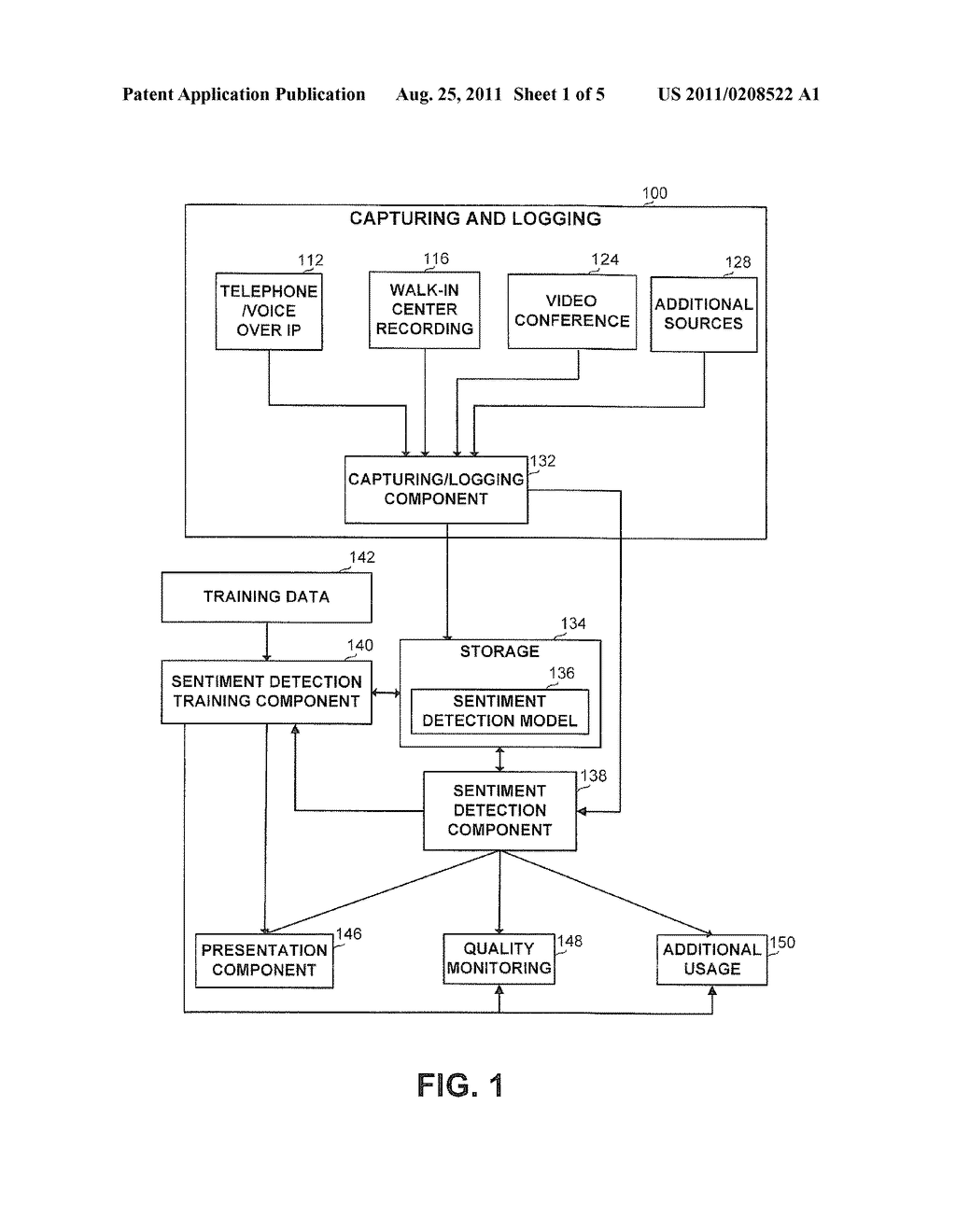 METHOD AND APPARATUS FOR DETECTION OF SENTIMENT IN AUTOMATED     TRANSCRIPTIONS - diagram, schematic, and image 02