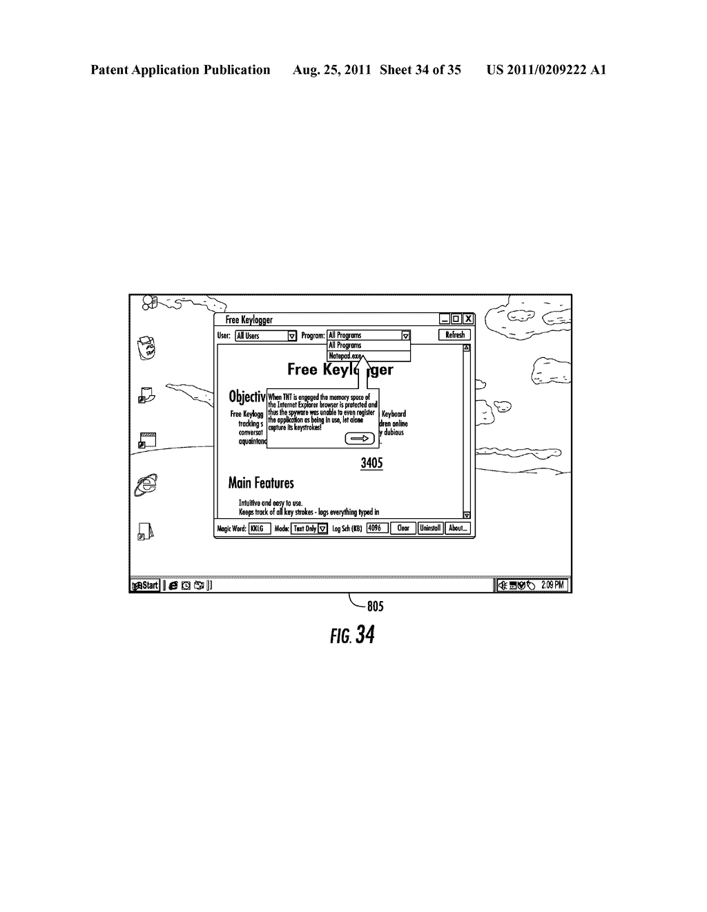 SYSTEM AND METHOD FOR PROVIDING TRANSACTIONAL SECURITY FOR AN END-USER     DEVICE - diagram, schematic, and image 35