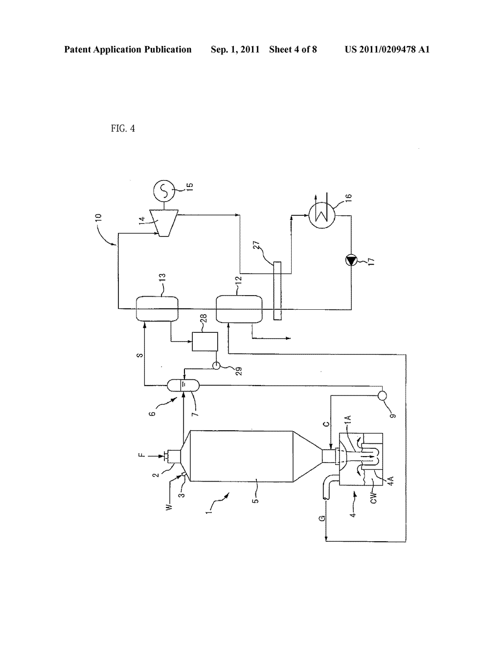 METHOD OF POWER GENERATION BY WASTE COMBUSTION AND WASTE COMBUSTION SYSTEM - diagram, schematic, and image 05