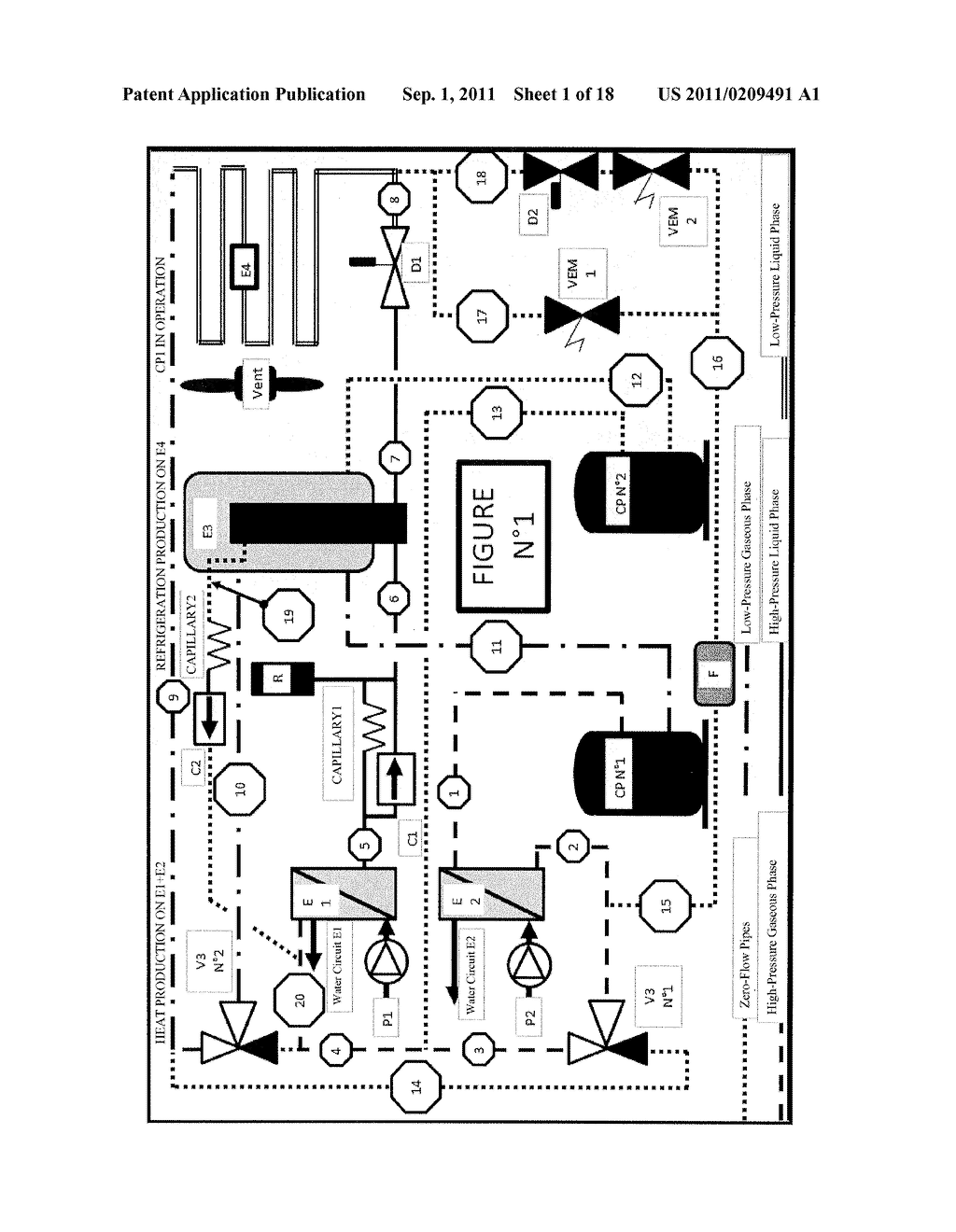 REVERSIBLE SYSTEM FOR RECOVERING OF HEAT ENERGY BY SAMPLING AND TRANSFER     OF CALORIES FROM ONE OR MORE MEDIA INTO ONE OR MORE OTHER SUCH MEDIA - diagram, schematic, and image 02