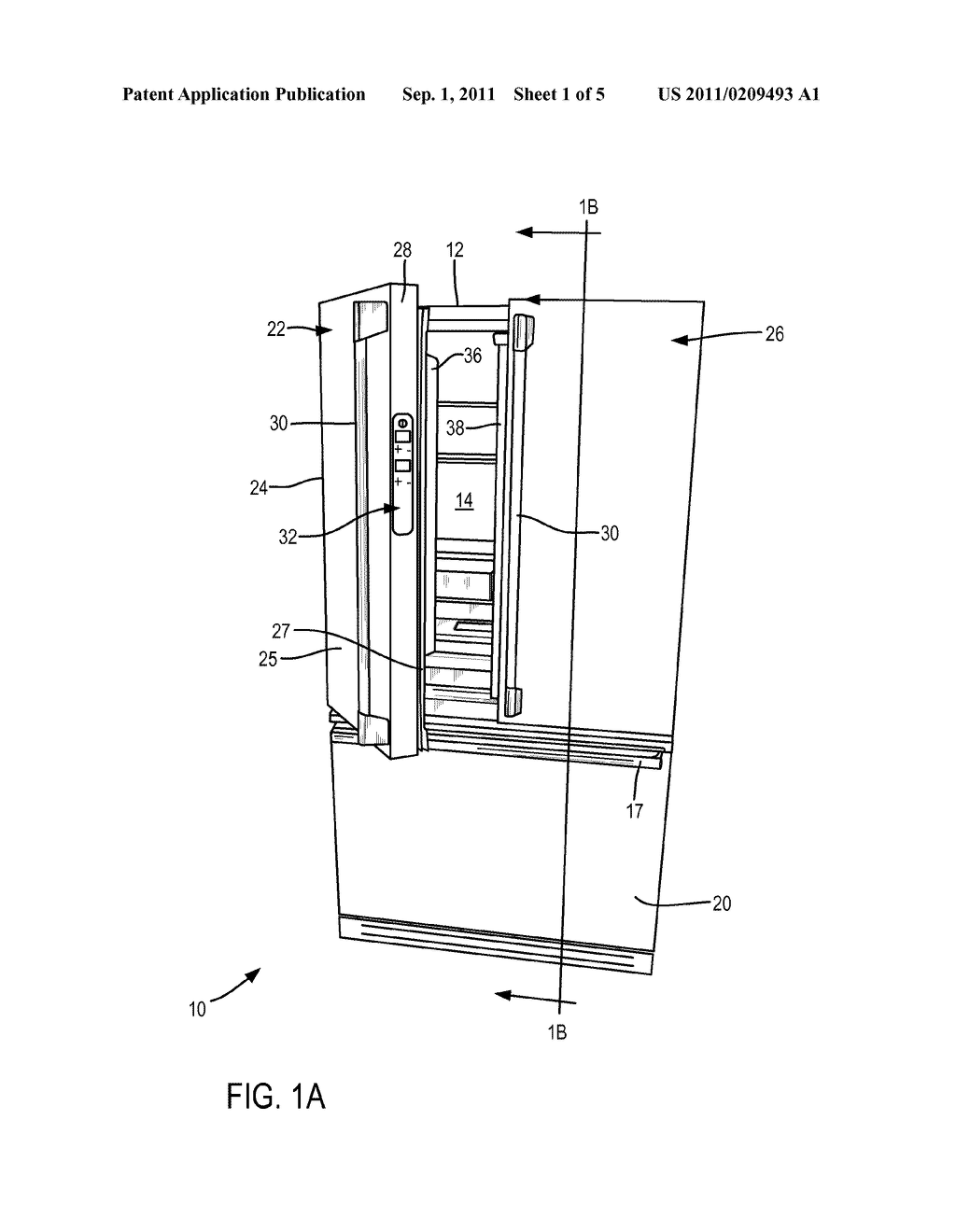 REFRIGERATION APPLIANCE WITH HIDDEN USER INTERFACE - diagram, schematic, and image 02