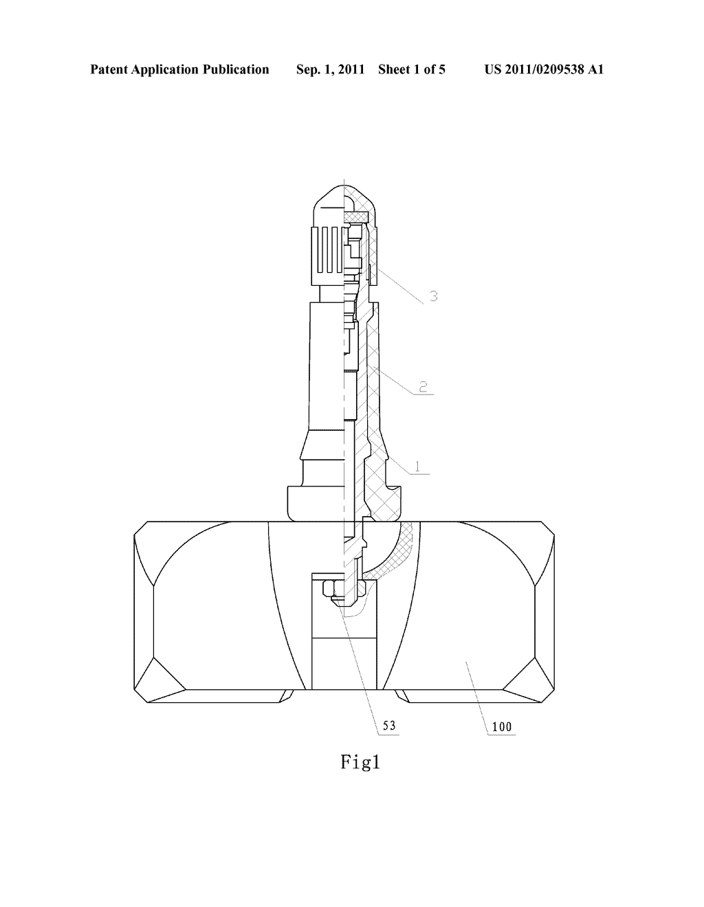 TIRE VALVE WITH ELECTRONIC BOX OF TIRE PRESSURE MONITORING SYSTEM FOR     AUTOMOBILE - diagram, schematic, and image 02