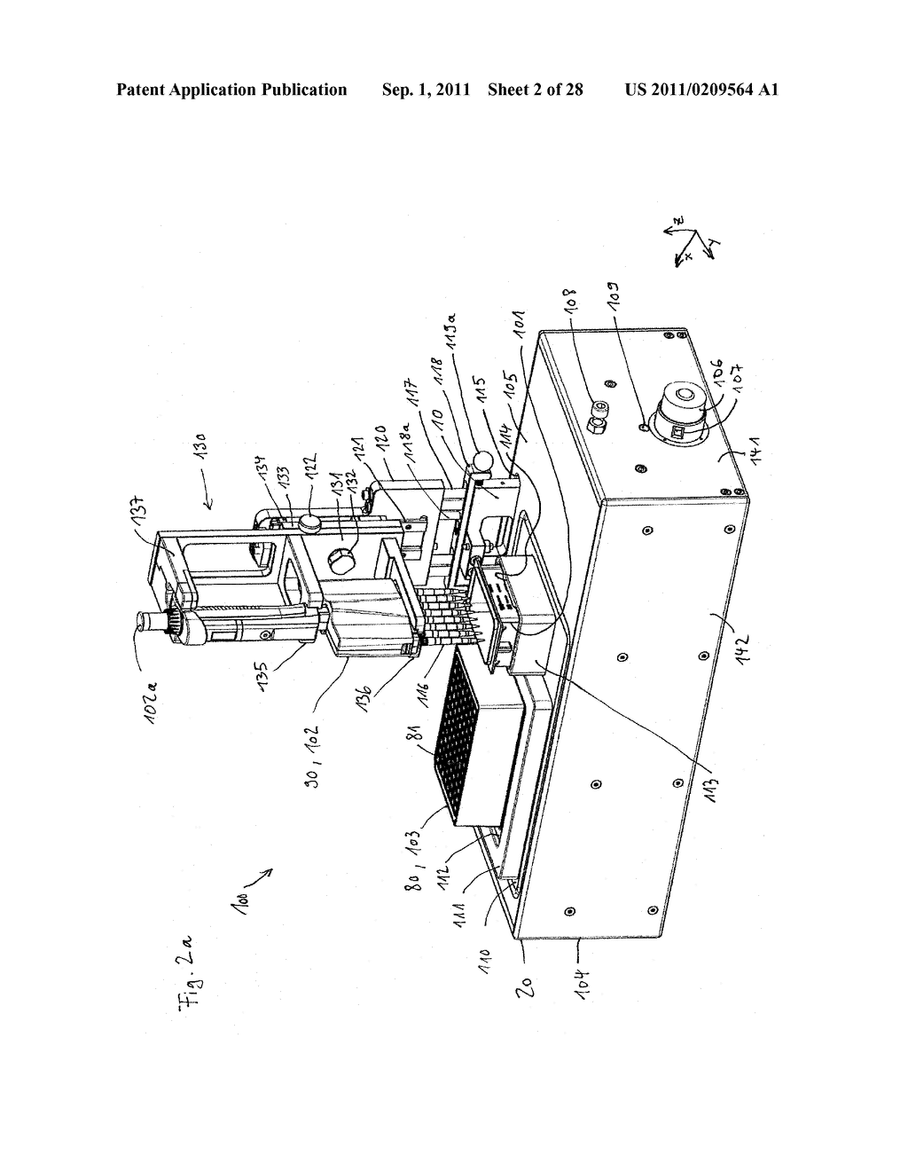 Positioning Device for a Sample Distribution Apparatus, Sample     Distribution Apparatus with Positioning Device and Method for Positioning - diagram, schematic, and image 03