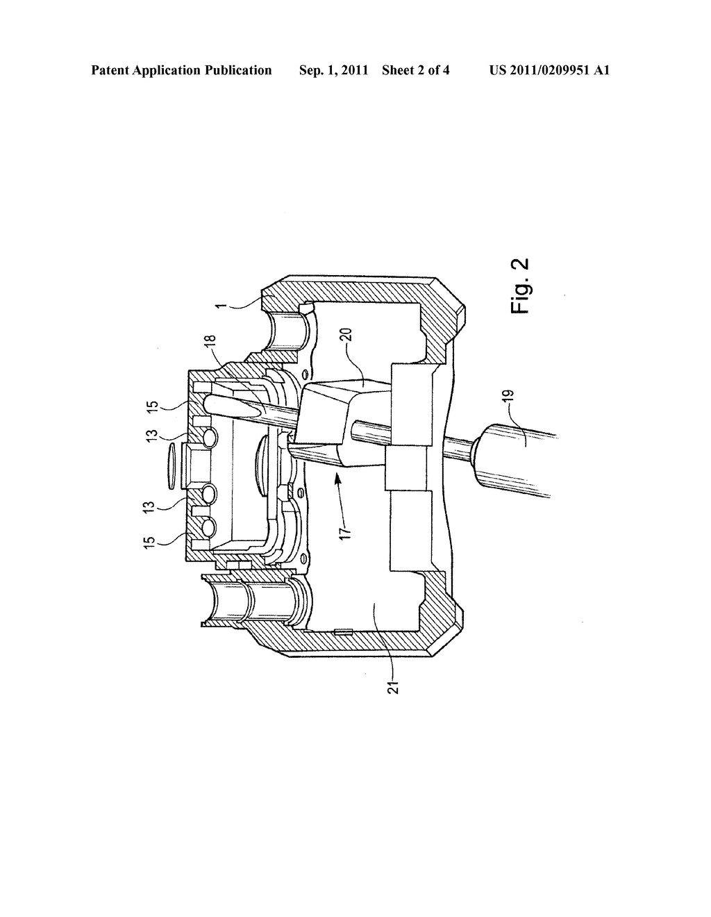 Pneumatically Actuable Disc Brake - diagram, schematic, and image 03