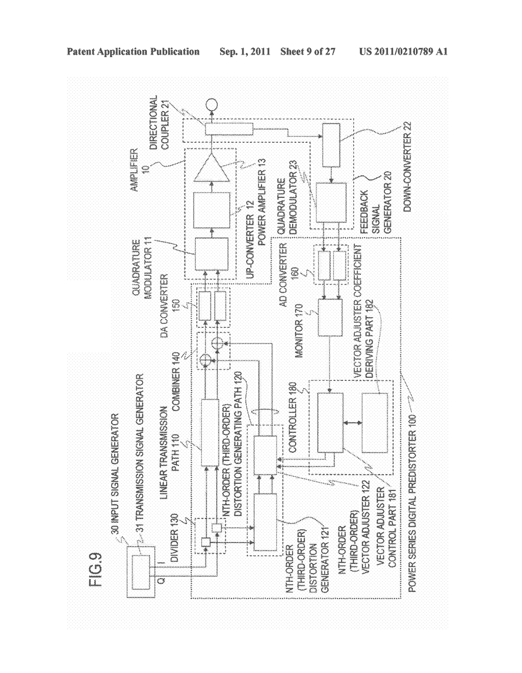 POWER SERIES DIGITAL PREDISTORTER AND DISTORTION COMPENSATION CONTROL     METHOD THEREOF - diagram, schematic, and image 10