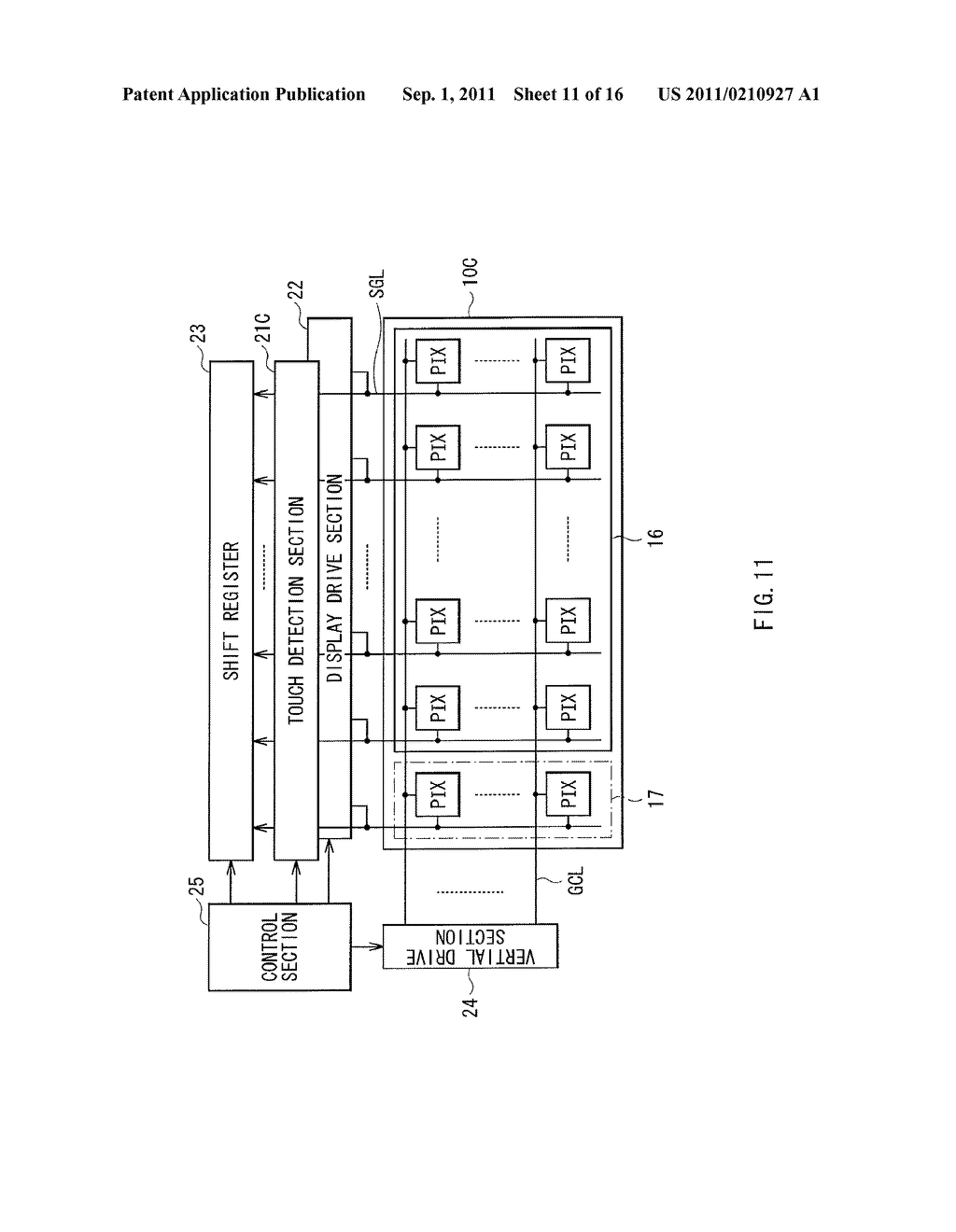 DISPLAY DEVICE WITH TOUCH SENSOR, TOUCH PANEL, METHOD OF DRIVING TOUCH     PANEL, AND ELECTRONIC DEVICE - diagram, schematic, and image 12