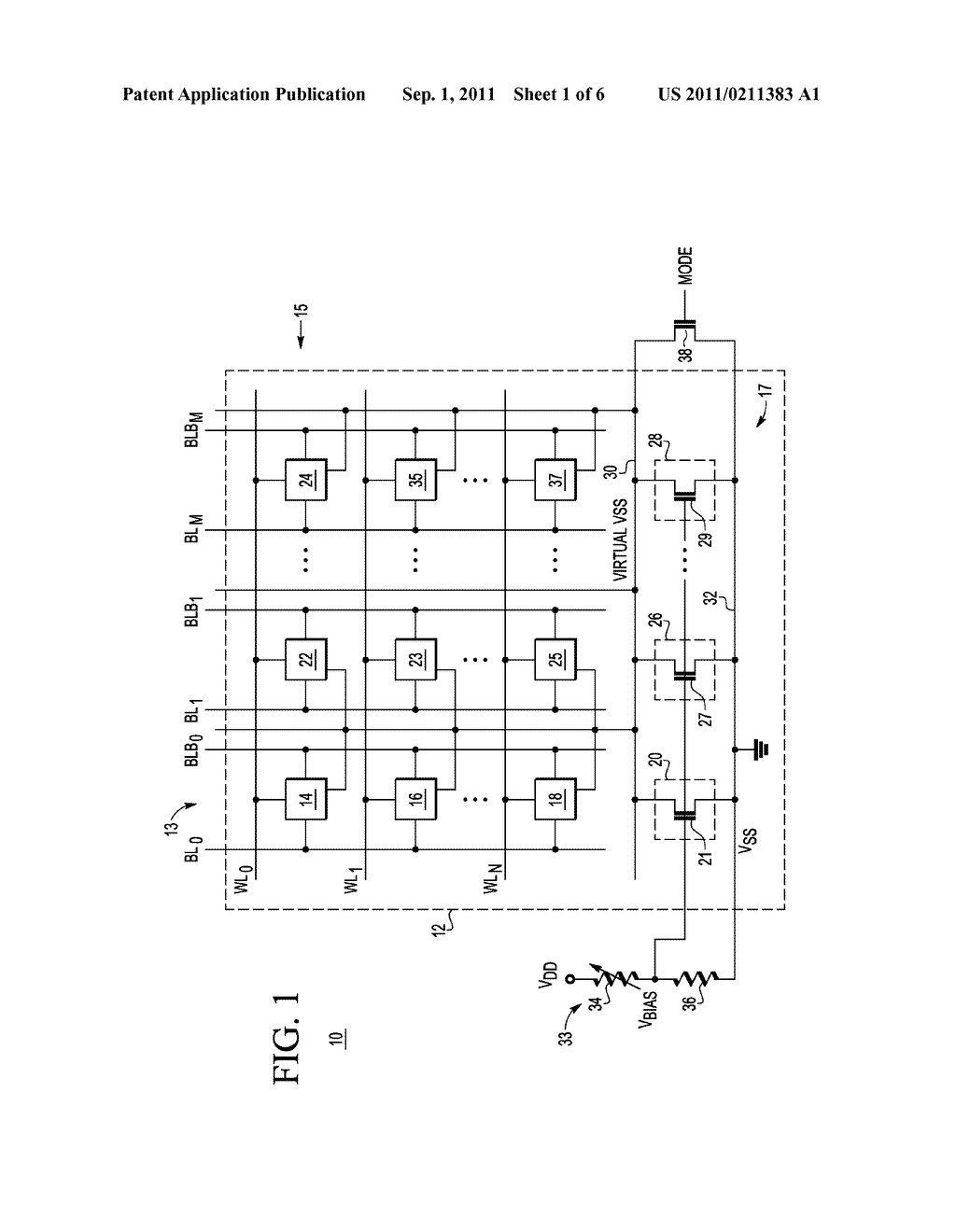 INTEGRATED CIRCUIT HAVING VARIABLE MEMORY ARRAY POWER SUPPLY VOLTAGE - diagram, schematic, and image 02