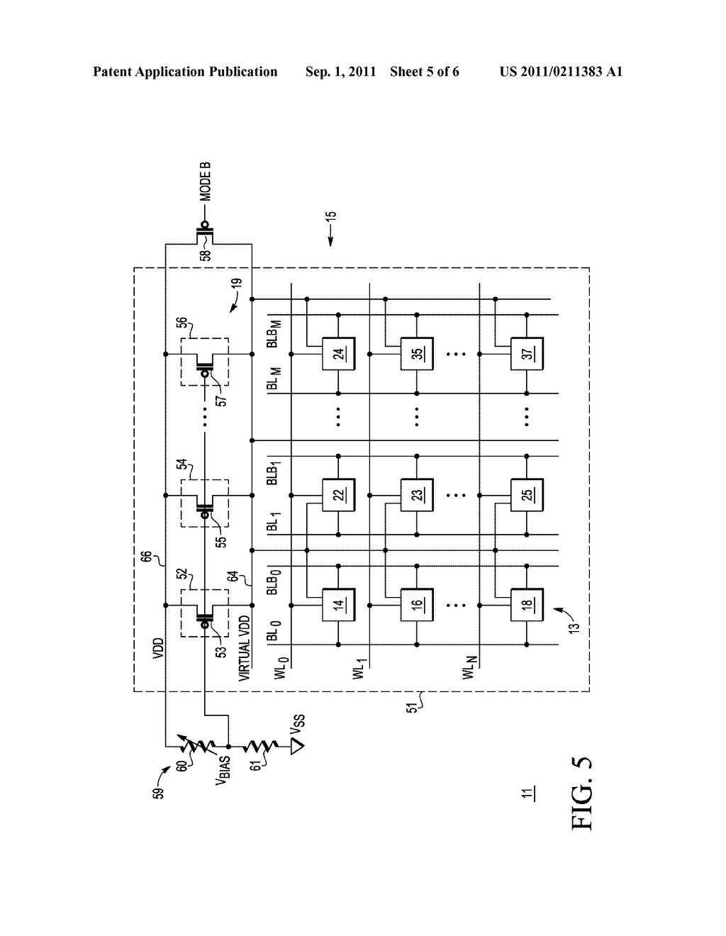 INTEGRATED CIRCUIT HAVING VARIABLE MEMORY ARRAY POWER SUPPLY VOLTAGE - diagram, schematic, and image 06